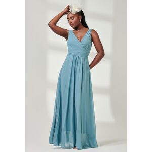Jolie Moi Women's Pleated Bodice Chiffon Maxi Dress in Pale Green Size: 8 Pale Green 8 Jolie Moi Women's Pleated Bodice Chiffon Maxi Dress in Pale Green Size: 8 Pale Green 8