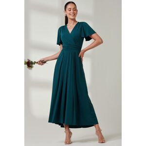 Jolie Moi Women's Wrap Bodice Super Smooth Jersey Maxi Dre in Dark Green Size: 20 Dark Green 20 Jolie Moi Women's Wrap Bodice Super Smooth Jersey Maxi Dre in Dark Green Size: 20 Dark Green 20