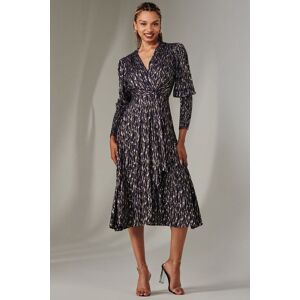 Jolie Moi Women's Layla Long Sleeve Metallic Wrap Dress in Navy Size: 10 Navy 10 Jolie Moi Women's Layla Long Sleeve Metallic Wrap Dress in Navy Size: 10 Navy 10