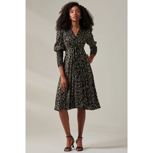 Jolie Moi Women's Layla Long Sleeve Metallic Wrap Dress in Black Size: 12 Black 12 Jolie Moi Women's Layla Long Sleeve Metallic Wrap Dress in Black Size: 12 Black 12