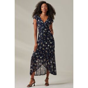Jolie Moi Women's Heleyna Ruffle Hem Mesh Maxi Dress in Navy Size: 16 Navy 16 Jolie Moi Women's Heleyna Ruffle Hem Mesh Maxi Dress in Navy Size: 16 Navy 16
