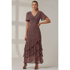Jolie Moi Women's Geo Print Tiered Maxi Dress in Pink Size: 20 Pink 20 Jolie Moi Women's Geo Print Tiered Maxi Dress in Pink Size: 20 Pink 20