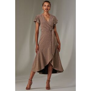 Jolie Moi Women's Marlie Metallic Angel Sleeve Maxi Dress in Gold Size: 16 Gold 16 Jolie Moi Women's Marlie Metallic Angel Sleeve Maxi Dress in Gold Size: 16 Gold 16