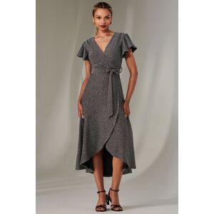 Jolie Moi Women's Marlie Metallic Angel Sleeve Maxi Dress in Metallic Silver Size: 16 Metallic Silver 16 Jolie Moi Women's Marlie Metallic Angel Sleeve Maxi Dress in Metallic Silver Size: 16 Metallic Silver 16