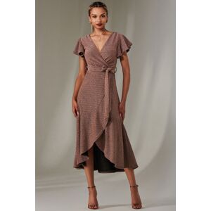 Jolie Moi Women's Marlie Metallic Angel Sleeve Maxi Dress in Metallic Gold Size: 14 Metallic Gold 14 Jolie Moi Women's Marlie Metallic Angel Sleeve Maxi Dress in Metallic Gold Size: 14 Metallic Gold 14