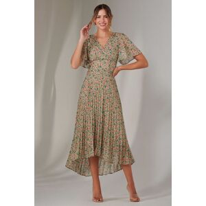 Jolie Moi Women's Charlotte Pleated Chiffon Midaxi Dress in Medium Beige Size: 8 Medium Beige 8 Jolie Moi Women's Charlotte Pleated Chiffon Midaxi Dress in Medium Beige Size: 8 Medium Beige 8