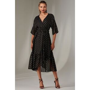 Jolie Moi Women's Rita Ruffle Hem Chiffon Midi Dress in Metallic Gold Size: 16 Metallic Gold 16 Jolie Moi Women's Rita Ruffle Hem Chiffon Midi Dress in Metallic Gold Size: 16 Metallic Gold 16