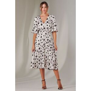 Jolie Moi Women's Pleated Wrap Midi Dress in Off-White Size: 10 Off-White 10 Jolie Moi Women's Pleated Wrap Midi Dress in Off-White Size: 10 Off-White 10