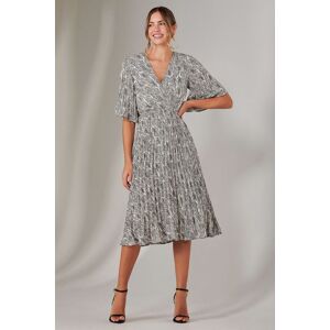 Jolie Moi Women's Pleated Wrap Midi Dress in Cream Size: 12 Cream 12 Jolie Moi Women's Pleated Wrap Midi Dress in Cream Size: 12 Cream 12