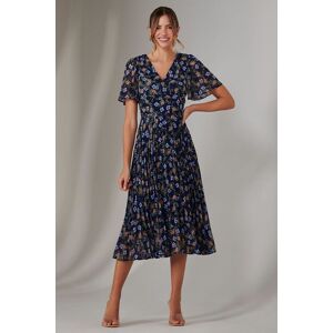 Jolie Moi Women's Chiffon Pleated Wrap Midaxi Dress in Navy Size: 10 Navy 10 Jolie Moi Women's Chiffon Pleated Wrap Midaxi Dress in Navy Size: 10 Navy 10