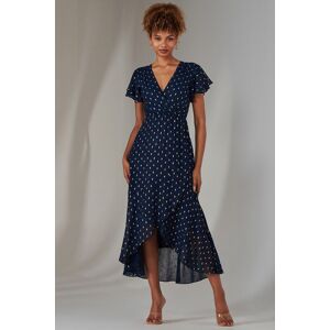 Jolie Moi Women's Metallic Spot Textured Chiffon Maxi Dres in Navy Size: 12 Navy 12 Jolie Moi Women's Metallic Spot Textured Chiffon Maxi Dres in Navy Size: 12 Navy 12