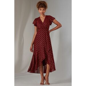 Jolie Moi Women's Metallic Spot Textured Chiffon Maxi Dres in Burgundy Size: 12 Burgundy 12 Jolie Moi Women's Metallic Spot Textured Chiffon Maxi Dres in Burgundy Size: 12 Burgundy 12