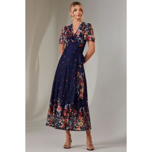 Jolie Moi Women's Mirror Print Mesh Wrap Maxi Dress Size: 8 Multicolor 8 Jolie Moi Women's Mirror Print Mesh Wrap Maxi Dress Size: 8 Multicolor 8