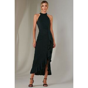 Jolie Moi Women's Halter Neck Frill Jersey Maxi Dress in Dark Green Size: 14 Dark Green 14 Jolie Moi Women's Halter Neck Frill Jersey Maxi Dress in Dark Green Size: 14 Dark Green 14