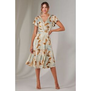 Jolie Moi Women's Wrap Front Midi Dress in Light Green Size: 10 Light Green 10 Jolie Moi Women's Wrap Front Midi Dress in Light Green Size: 10 Light Green 10