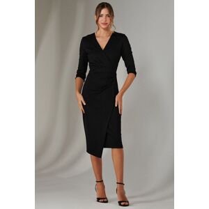 Jolie Moi Black Wrap Glitter Dress - Dress Jolie Moi Black Wrap Glitter Dress - Dress
