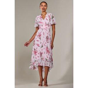 Jolie Moi Women's Angel Sleeve Pleated Chiffon Maxi Dress in Baby Pink Size: 14 Baby Pink 14 Jolie Moi Women's Angel Sleeve Pleated Chiffon Maxi Dress in Baby Pink Size: 14 Baby Pink 14