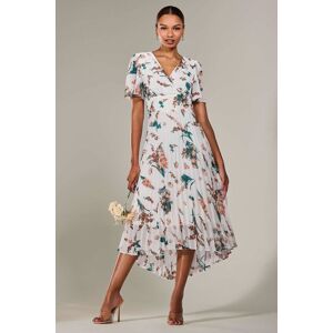 Jolie Moi Women's Angel Sleeve Pleated Chiffon Maxi Dress in Beige Size: 10 Beige 10 Jolie Moi Women's Angel Sleeve Pleated Chiffon Maxi Dress in Beige Size: 10 Beige 10