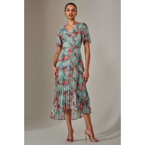 Jolie Moi Women's Angel Sleeve Pleated Chiffon Maxi Dress in Green Size: 10 Green 10 Jolie Moi Women's Angel Sleeve Pleated Chiffon Maxi Dress in Green Size: 10 Green 10