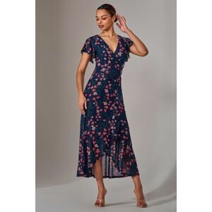 Jolie Moi Women's Mesh Frill Hem Maxi Dress in Mid Navy Size: 12 Mid Navy 12 Jolie Moi Women's Mesh Frill Hem Maxi Dress in Mid Navy Size: 12 Mid Navy 12