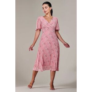 Jolie Moi Women's Petite Chiffon Pleated Midaxi Dress in Pink Size: 10 Pink 10 Jolie Moi Women's Petite Chiffon Pleated Midaxi Dress in Pink Size: 10 Pink 10