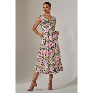 Jolie Moi Women's Frill V Neck Midaxi Dress Size: 10 Multicolor 10 Jolie Moi Women's Frill V Neck Midaxi Dress Size: 10 Multicolor 10