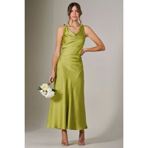 Jolie Moi Women's Twisted Shoulder Cowl Neck Midaxi Dress in Bright Green Size: 12 Bright Green 12 Jolie Moi Women's Twisted Shoulder Cowl Neck Midaxi Dress in Bright Green Size: 12 Bright Green 12