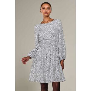 Jolie Moi Women's Long Sleeve Ruched Waist Midi Dress in White Size: 8 White 8 Jolie Moi Women's Long Sleeve Ruched Waist Midi Dress in White Size: 8 White 8