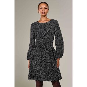 Jolie Moi Women's Long Sleeve Ruched Waist Midi Dress in Black Size: 8 Black 8 Jolie Moi Women's Long Sleeve Ruched Waist Midi Dress in Black Size: 8 Black 8