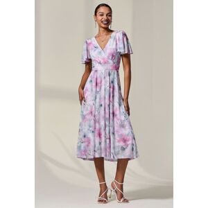 Jolie Moi Women's Petite Mesh Short Sleeve Wrap Midaxi Dre in Light Pink Size: 16 Light Pink 16 Jolie Moi Women's Petite Mesh Short Sleeve Wrap Midaxi Dre in Light Pink Size: 16 Light Pink 16