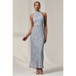 Jolie Moi Women's Chiffon Halter Neck Maxi Dress in Light Blue Size: 16 Light Blue 16 Jolie Moi Women's Chiffon Halter Neck Maxi Dress in Light Blue Size: 16 Light Blue 16