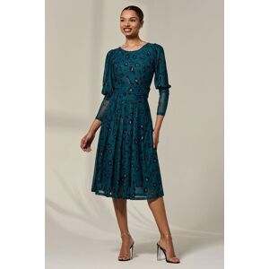 Jolie Moi Women's Mesh Puff Long Sleeve Midaxi Dress in Dark Green Size: 18 Dark Green 18 Jolie Moi Women's Mesh Puff Long Sleeve Midaxi Dress in Dark Green Size: 18 Dark Green 18