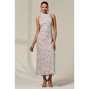 Jolie Moi Women's Sleeveless Chiffon Halterneck Midaxi Dre in Light Beige Size: 14 Light Beige 14 Jolie Moi Women's Sleeveless Chiffon Halterneck Midaxi Dre in Light Beige Size: 14 Light Beige 14