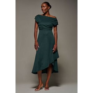 Jolie Moi Women's Draped Jersey Cowl Neck Midi Dress in Dark Green Size: 14 Dark Green 14 Jolie Moi Women's Draped Jersey Cowl Neck Midi Dress in Dark Green Size: 14 Dark Green 14