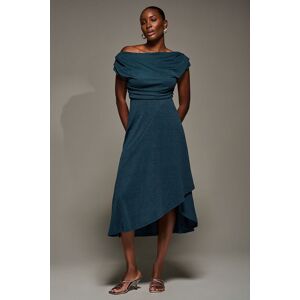Jolie Moi Women's Draped Jersey Cowl Neck Midi Dress in Teal Size: 14 Teal 14 Jolie Moi Women's Draped Jersey Cowl Neck Midi Dress in Teal Size: 14 Teal 14