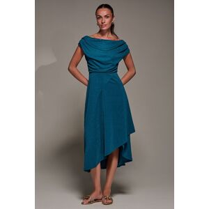 Jolie Moi Women's Draped Jersey Cowl Neck Midi Dress in Blue Size: 12 Blue 12 Jolie Moi Women's Draped Jersey Cowl Neck Midi Dress in Blue Size: 12 Blue 12