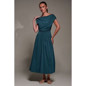 Jolie Moi Women's Asymmetric Neckline Midaxi Dress in Teal Size: 10 Teal 10 Jolie Moi Women's Asymmetric Neckline Midaxi Dress in Teal Size: 10 Teal 10