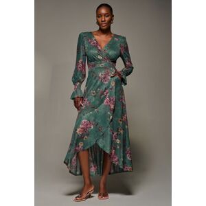 Jolie Moi Women's Long Sleeve Frill Hem Mesh Maxi Dress in Green Size: 12 Green 12 Jolie Moi Women's Long Sleeve Frill Hem Mesh Maxi Dress in Green Size: 12 Green 12