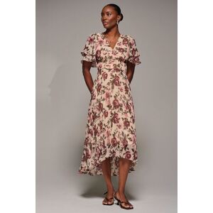 Jolie Moi Women's Angel Sleeve Pleated Chiffon Midaxi Dress in Cream Size: 10 Cream 10 Jolie Moi Women's Angel Sleeve Pleated Chiffon Midaxi Dress in Cream Size: 10 Cream 10