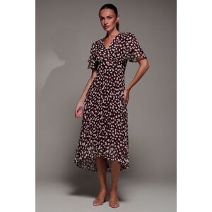 Jolie Moi Women's Angel Sleeve Pleated Chiffon Midaxi Dress in Purple Size: 12 Purple 12 Jolie Moi Women's Angel Sleeve Pleated Chiffon Midaxi Dress in Purple Size: 12 Purple 12