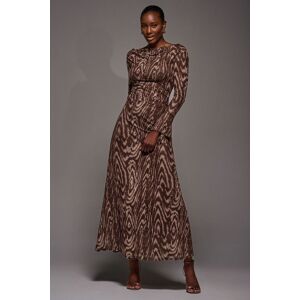 Jolie Moi Women's Long Sleeve Slash Neck Maxi Dress in Brown Size: 10 Brown 10 Jolie Moi Women's Long Sleeve Slash Neck Maxi Dress in Brown Size: 10 Brown 10
