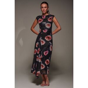 Jolie Moi Women's Slash Neck Ruched Mesh Maxi Dress in Black Size: 16 Black 16 Jolie Moi Women's Slash Neck Ruched Mesh Maxi Dress in Black Size: 16 Black 16