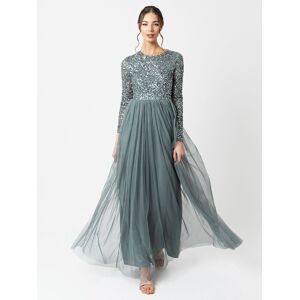 Maya Deluxe Women's Embellished Long Sleeve Maxi Dress in Teal Size: 28 Teal 28 Maya Deluxe Women's Embellished Long Sleeve Maxi Dress in Teal Size: 28 Teal 28