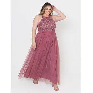 Maya Deluxe Women's Embellished Halter Neck Maxi Dress in Rose Size: 10 Rose 10 Maya Deluxe Women's Embellished Halter Neck Maxi Dress in Rose Size: 10 Rose 10