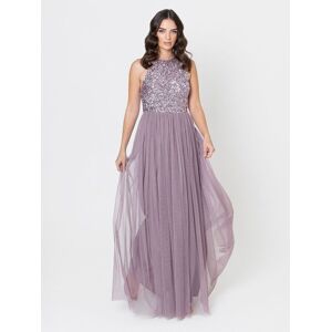 Maya Deluxe Women's Embellished Halter Neck Maxi Dress in Lilac Size: 22 Lilac 22 Maya Deluxe Women's Embellished Halter Neck Maxi Dress in Lilac Size: 22 Lilac 22