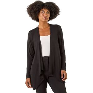 Roman Women's Waterfall Front Jersey Knit Cardigan in Black Size: 10 Black 10 Roman Women's Waterfall Front Jersey Knit Cardigan in Black Size: 10 Black 10