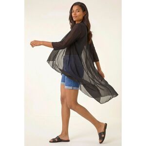 Roman Women's Mesh Longline Kimono Jacket in Black Size: 12 Black 12 Roman Women's Mesh Longline Kimono Jacket in Black Size: 12 Black 12