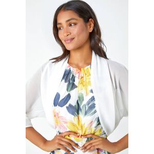 Roman Women's Ruched Hem Chiffon Bolero in Ivory Size: 20 Ivory 20 Roman Women's Ruched Hem Chiffon Bolero in Ivory Size: 20 Ivory 20