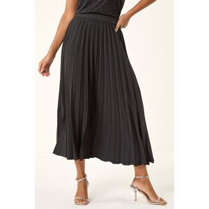 Roman Women's Pleated Elastic Waist Maxi Skirt in Black Size: 18 Black 18 Roman Women's Pleated Elastic Waist Maxi Skirt in Black Size: 18 Black 18