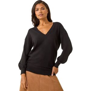 Roman Women's V-Neck Stretch Jumper in Black Size: 14 Black 14 Roman Women's V-Neck Stretch Jumper in Black Size: 14 Black 14